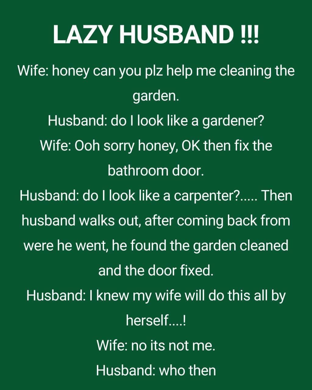 LAZY HUSBAND !!! (FUNNY STORY) - News